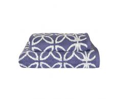 Dyckhoff Retro Handtuch-Set, Baumwolle, blau, 100 x 50 cm, 2-Einheiten