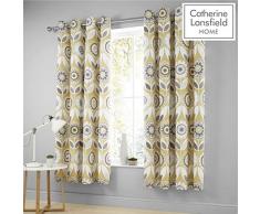 Catherine Lansfield Annika Ösenvorhang, Polycotton, Ocker, 66x72 Inch