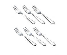 HornTide Tafelbesteck aus Edelstahl (Tafelmesser, -gabel,-löffel), edelstahl, 6x Salad Fork