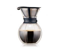 Bodum Pour Over Kaffeebereiter mit permanentfilter, Glas, Schwarz, 18 x 18 x 24 cm