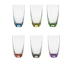 Bohemia Cristal 093 006 051 Longdrinkbecher ca. 350 ml aus Kristallglas 6er Set Viva Colori