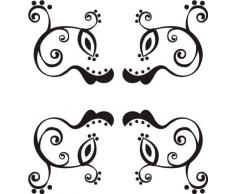 INDIGOS 4051095047797 Wandtattoo w421 Pflanze Blume 120 x 112 cm, schwarz