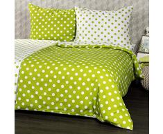4Home Bettwäsche Punkt, Baumwolle, Grün/weiß, 200 x 140 cm, 2-Einheiten