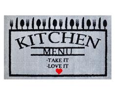 LifeStyle-Mat Designer Fussmatte Küche – Fussmatten rutschfest und waschbar – Schmutzfangmatte - Fussabstreifer – SCHWARZ 67x110cm