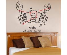 INDIGOS 4052166060271 Wandtattoo W384 Krebs, Sternzeichen Wandaufkleber 80 x 71 cm, blau