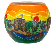 Himmlische Düfte Geschenkartikel GmbH British Village Windlicht, Glas, bunt, 11x11x9 cm