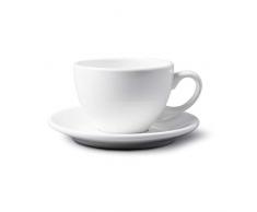 WM Bartleet & Sons Traditionelle große Porzellan-Tasse mit Untertasse, 300 ml weiß