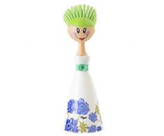 Vigar Dolls Aquarella robuste Spülbürste mit Ständer, Weiß, 7,5x7,5x24,5 cm