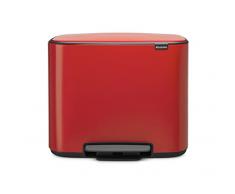 Brabantia Bo Treteimer 36 L Abfalleimer, Metall, Passion Red, 54 x 36.5 x 44 cm