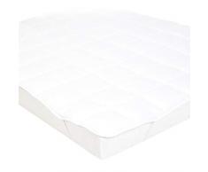 AmazonBasics - Weiche Matratzenauflage mit Mikrofaser-Polyester-Füllung und Riemen, 200 x 200 cm, Weiß