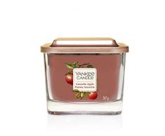Yankee Candle Elevation Kollektion mit Plattformdeckel Mittelgroße quadratische Duftkerze mit 3 Dochten, Amaretto Apple