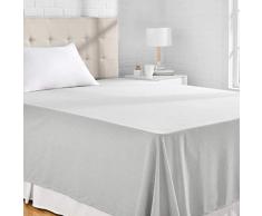 AmazonBasics Bettlaken, Mikrofaser, melierter Stoff, 230 x 260 + 10 cm - Grau (Soft Grey)