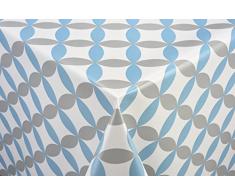 Tischdecke Lunar blau Tischtuch Tischwäsche Wachstuch pflegeleicht wasserabweisend Oval 140 x 200 cm, PVC-Polyester, 55026, Venilia