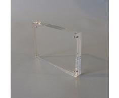 Plexidisplays Bilderrahmen Tisch Bilderhalter in A8 bis A4, Glasklar, Stabiler Halt, Acryl Fotorahmen mit Magnetverschluss (A4)