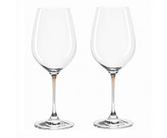Leonardo Weingläser La Perla, braun, 2-er Set, 415 ml, farbig-gezogener Stiel, spülmaschinenfest, Teqton-Glas, 018966