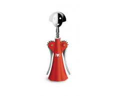 Alessi Korkenzieher, Edelstahl, rot, 9.5 x 26 x 10.5 cm