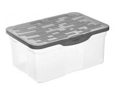 Rotho Ranger Aufbewahrungsbox A4 mit Deckel, Kunststoff (PP), Transparent/Anthrazit, 13 Liter