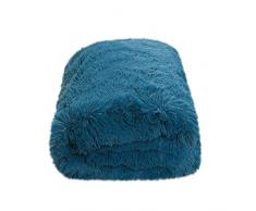 CaliTime Überwurf für Couch, Sofa, Bett, superweich, elegant, kuschelig, warm, Kunstfell, einfarbig, 152 x 203 cm Throw 60 X 80 Inches tiefseeblau