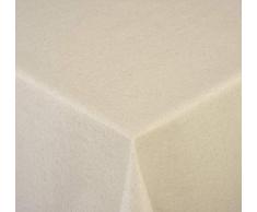 Venilia Tischdecke Tischwäsche pflegeleicht flüssigkeitsundurchlässige Rechteckig, Leinen Naturweiß, 160 x 240 cm
