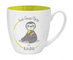 Gruss & Co 45485 Anti-Stress Tasse für Azubis, 45 cl, Geschenk, New Bone China, Gelb, 9.5 cm