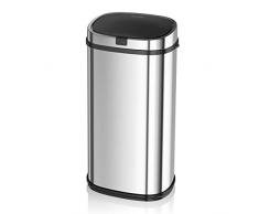 Morphy Richards Abfalleimer mit Sensor, 30 Liter, rund, Schwarz Edelstahl