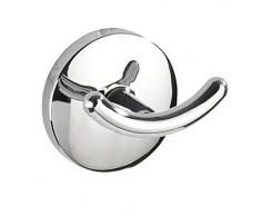 Wenko 22166100 Kuba Wandhaken Duo, Zinkdruckguss, chrom, 4 x 5,5 x 5 cm