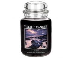Village Candle Obsidian große Duftkerze im Glas 737 g, schwarz, 9.7 x 9.5 x 11.9 cm