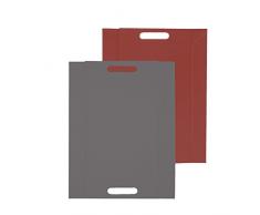 FREEFORM DUO - 2in1 wendbares Tablett & Tischset, anthrazit/burgund, Kunstleder, Maße: 45 x 35 cm