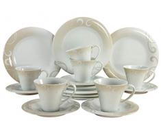 Creatable, 19005, Soft Finesse Marron, teilig Kaffeeservice 18-TLG, Porzellan, Mehrfarbig, 31x23x34.5 cm, Einheiten