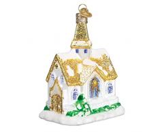 Old World Christbaumschmuck, Glas, geblasen, mit S-Haken und Geschenkbox, religiöse Kollektion Golden Cathedral