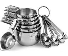Hudson Essentials Edelstahl Messbecher und Löffel Set – 11-teiliges stapelbar Set