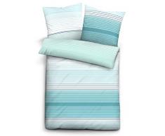 biberna 0068574 Satin Bettwäsche Garnitur mit Kopfkissenbezug (Baumwolle) 1x 135x200 cm + 1x 80x80 cm, eisblau