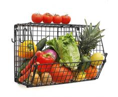 Chas Bete Hängekörbe für die Küche zur Aufbewahrung von Obst und Gemüse mit S-Haken, hochwertiger Wandkorb, Drahtkorb für Badezimmer, Organizer für Theke