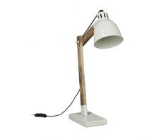 Relaxdays Schreibtischlampe Holz Skandinavisch, Metall, 25 W, weiß, 15 x 40 x 48 cm