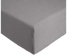 AmazonBasics Everyday Spannbetttuch aus 100%, Baumwolle, 135 x 190 x 30 cm - Dunkelgrau