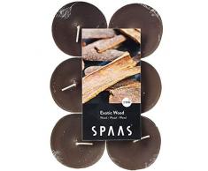Spaas 12 Duft-Teelichter Maxi Paraffinwachs Alubecher Taupe D 58 mm H 24 mm