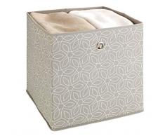 Wenko 64518100 Aufbewahrungsbox Balance - Aufbewahrungskorb offen mit rundem Eingriff, 32 x 32 cm, Korb tief, Taupe