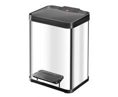Hailo Öko uno Plus M, Mülleimer aus Edelstahl/Kunststoff, 17 Liter, großer Öffnungswinkel, Deckeldämpfung (Soft Close), edelstahl, made in Germany, 0619-200