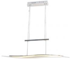Näve Leuchten Gegenzug Reed LED Pendelleuchte, Metall, 26 W, Chrom, 12 x 80 x 130 cm