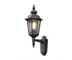 Konstsmide Pallas 518-750 Wandleuchte / B: 18cm T: 23cm H: 48cm / 1x60W / IP23 / lackiertes Aluminium / matt-schwarz