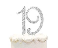 Hatcher lee Best Kristall Strass Kuchen Topper Party Dekoration 19 Silber