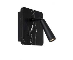 Lucide OREGON - Bettlampe - LED - 1x3W 3000K - Mit USB-Ladepunkt - Schwarz