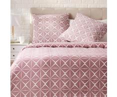AmazonBasics - Bettwäsche-Set, Satin - 155 x 220 cm / 80 x 80 cm x 2, Quarz-Mauve