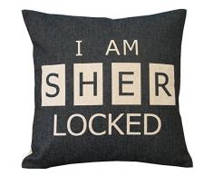 Sherlock Ich bin Sher Gesperrt Überwurf Kissen Fall Decor Kissen quadratisch 4.617,7 cm beige Leinen Baumwoll-Mischgewebe