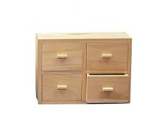 RAYHER 62380000 Holz Kommode FSC Mix Credit, 15 x 20 x 7 cm, 4 Schubladen