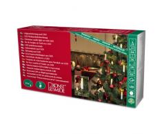 Konstsmide 2010-010 LED Baumkette mit Topbirnen / für Innen (IP20) / 230V Innen / teilbarer Stecker / 16 warm weiße Dioden / grünes Kabel