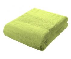 fleuresse Frottier 2828 großes Badetuch, mit Streifenbordüre und Kordelaufhänger, Ökotex Standard 100, Gewicht 550 gr. pro m², 90 x 200 cm, grün