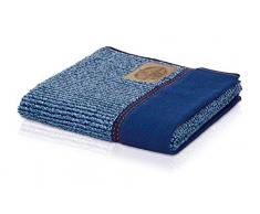 möve Denim Duschtuch Längsrippe, Hoch - / Tief- Struktur mit Schlauchsaum 80 x 150 cm aus 100 % Baumwolle, denim