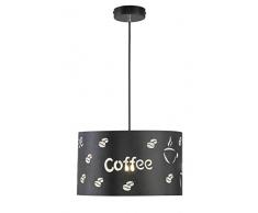 WOFI 6184.01.10.6000, Pendelleuchte, Metall, 60 watts, E27, Schwarz, 33.5 x 33.5 x 20 cm