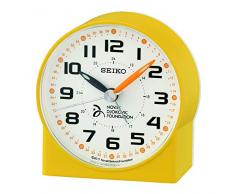 Seiko Clocks Wecker, Kunststoff, gelb, 8.2 x 7.8 x 4.3